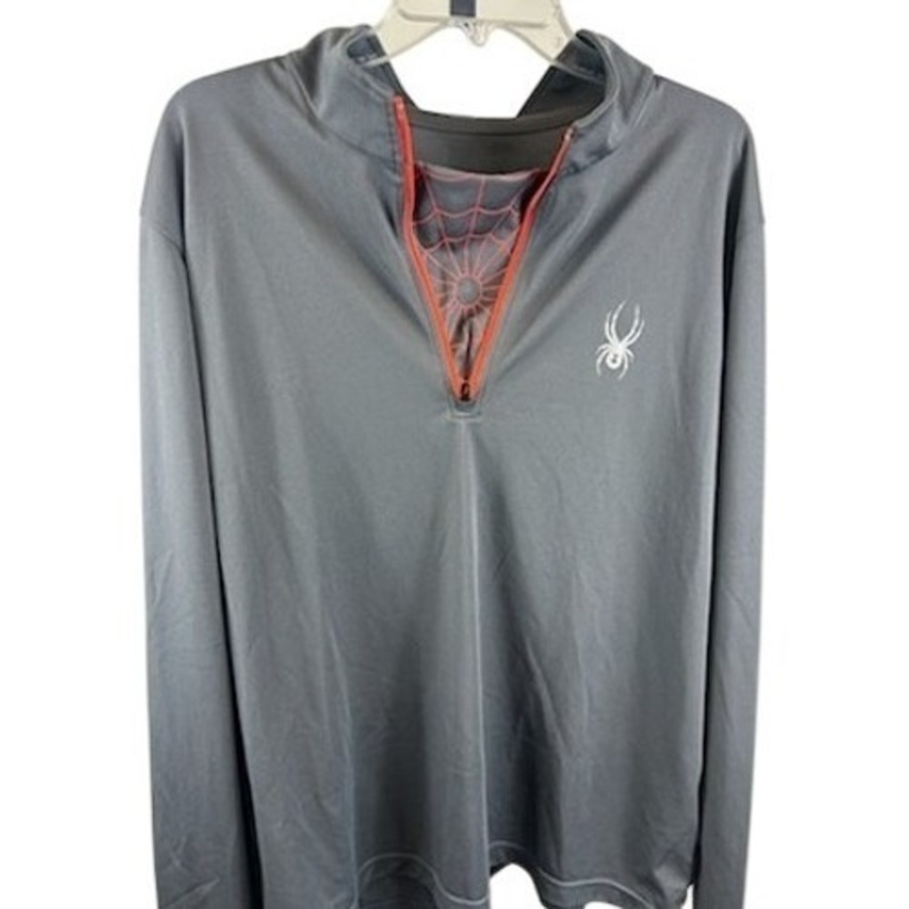 Spyder Web Gray Pullover Long Sleeve Athletic Shirt Activewear Men's Size XXL